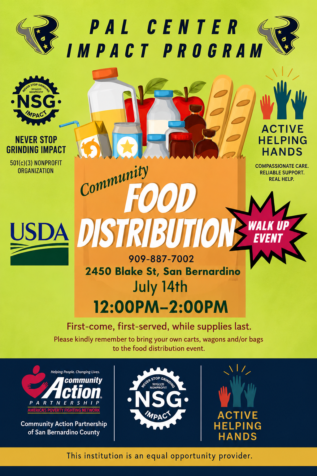 Community Food Distribution — PAL Center Impact Program